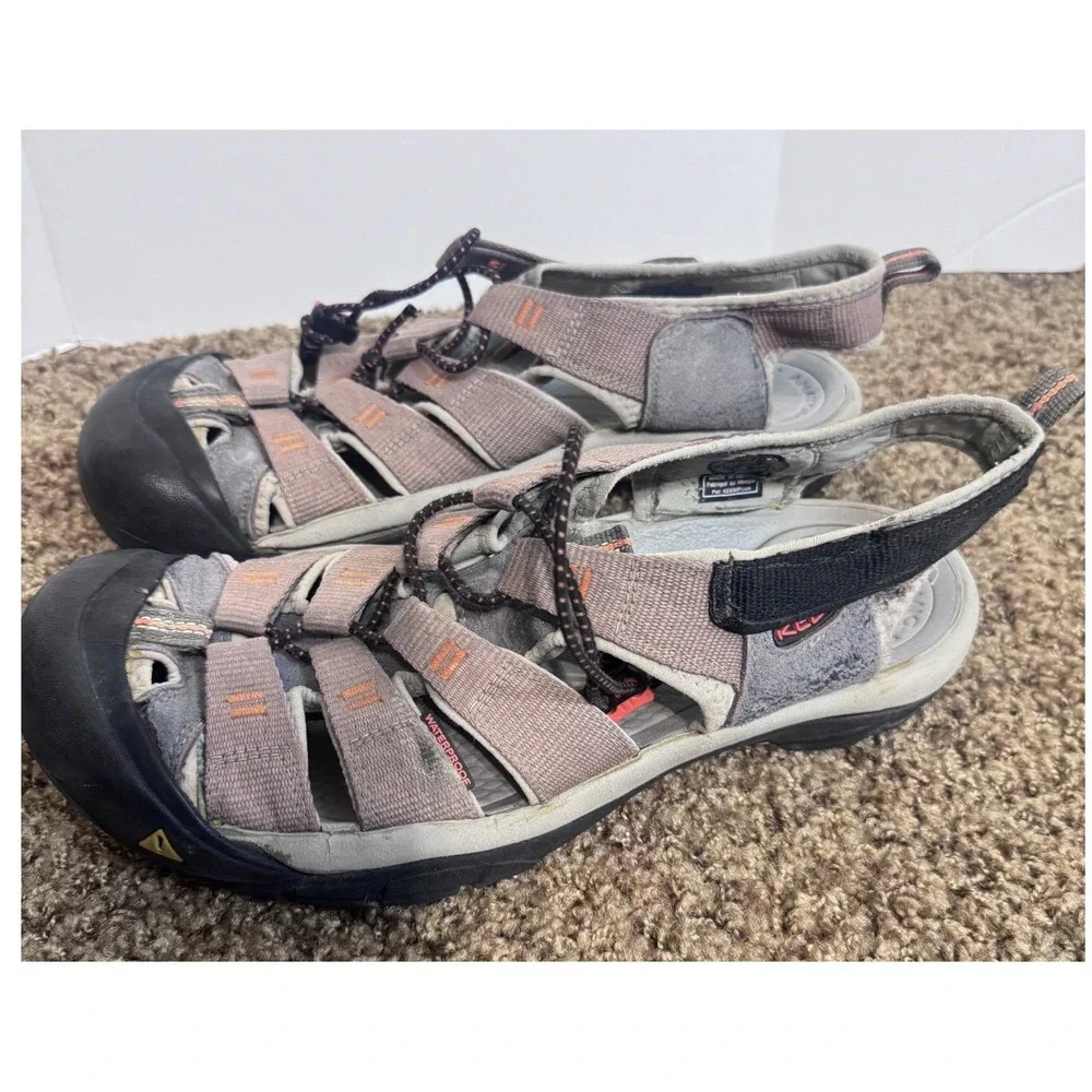 Keen Newport H2 Waterproof Hiking Sandals Mens 11 Gray Tan Orange 1016237